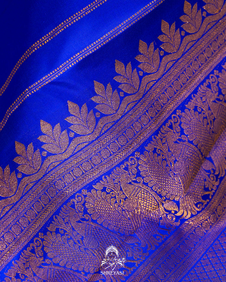 Royal Blue Handloom Pure Kanjivaram Silk Saree