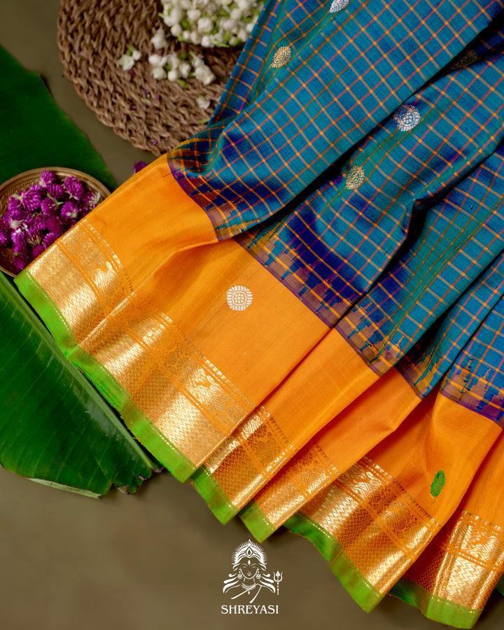 Handloom Pure Gadwal Silk Saree
in Kuttu Weaving and Rich Zari Pallu