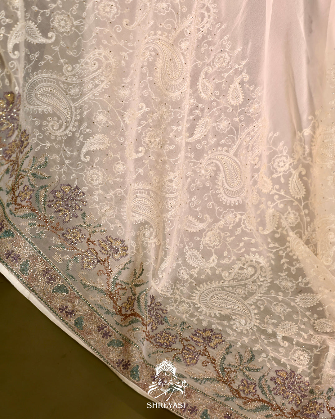 Georgette Saree with Thread Embroidery