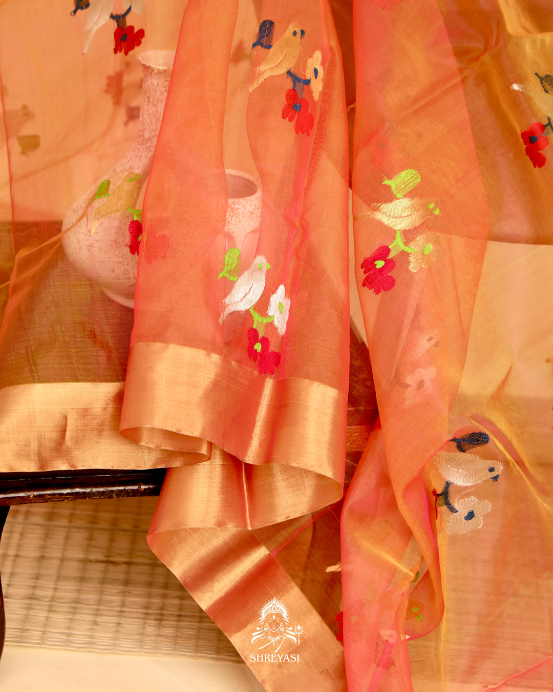 Chanderi Katan Silk Saree