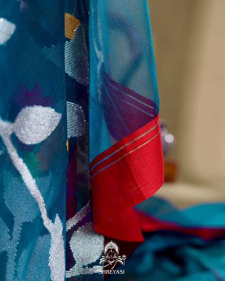 Muslin Jamdani Saree with Full Jaal Weaving