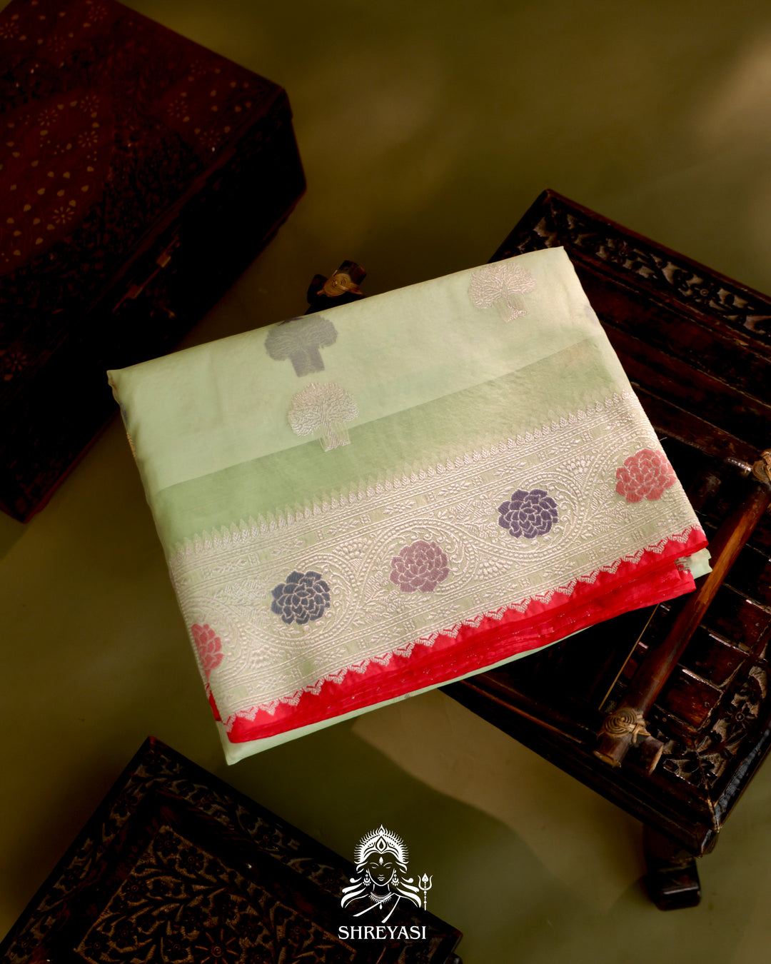 Banarasi Ektara Kora Silk Saree