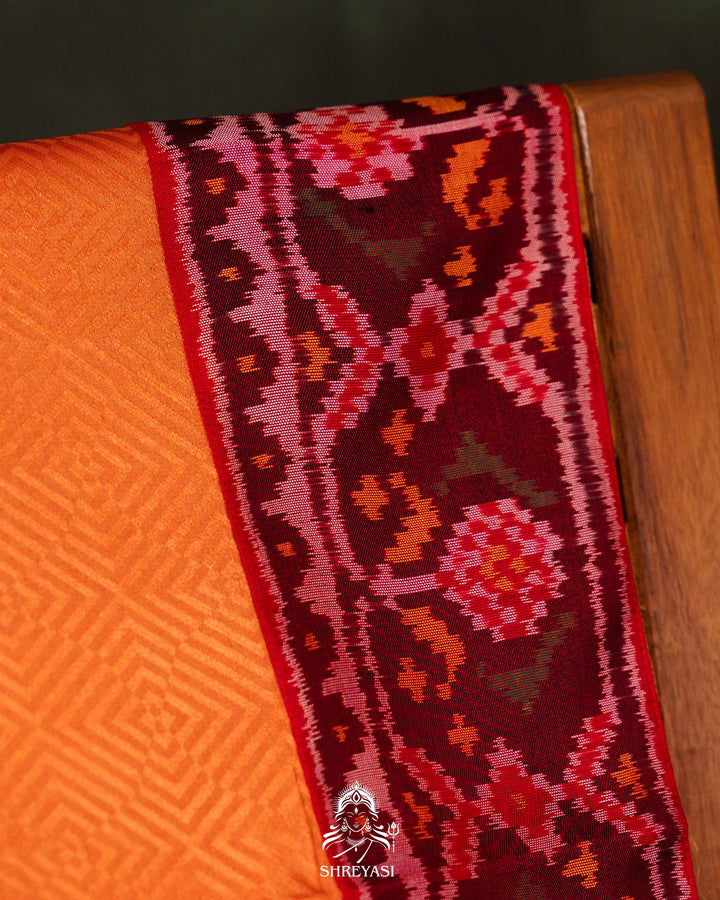 Pure Mysore Silk Saree with Handloom Rajkot Patola Borders