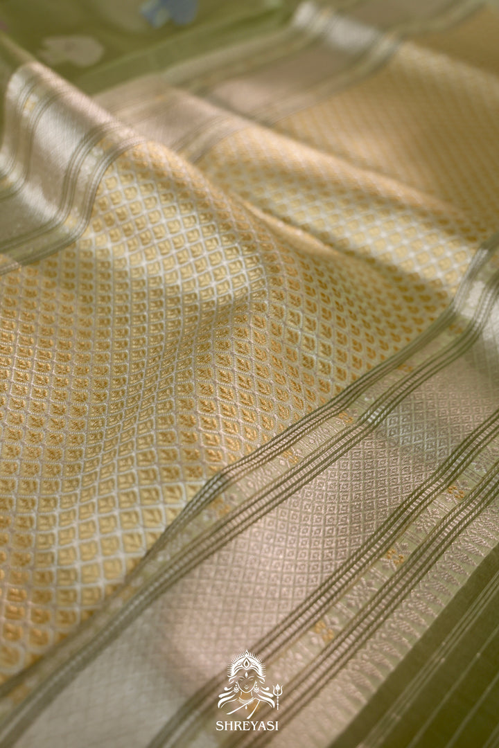 Banarasi Ektara Kora Silk Saree