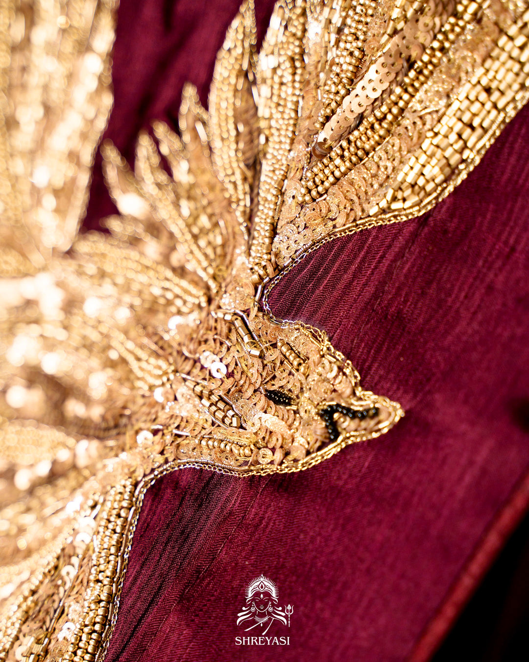 Pure Crepe Silk Saree with Bird Embroidery
