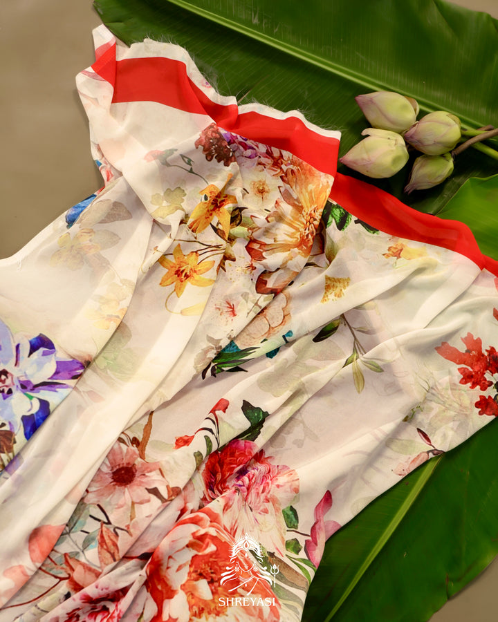 Floral Georgette Saree