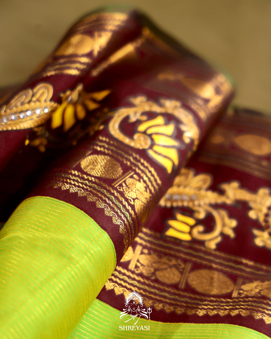 Kanjivaram Silk Saree with Tanjore Artwork