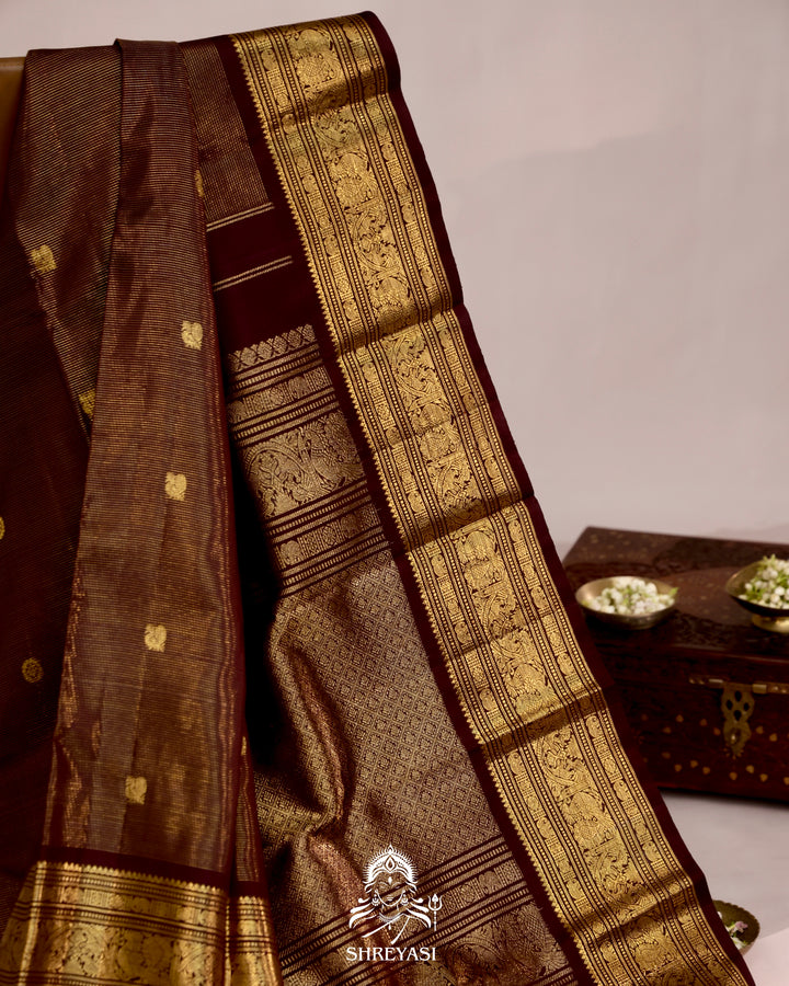 Handloom Kanjivaram Silk Saree with Real Zari