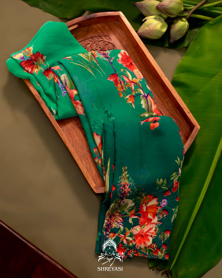 Floral Georgette Saree