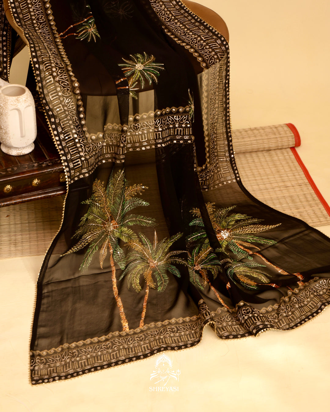 Embroidered Georgette Saree