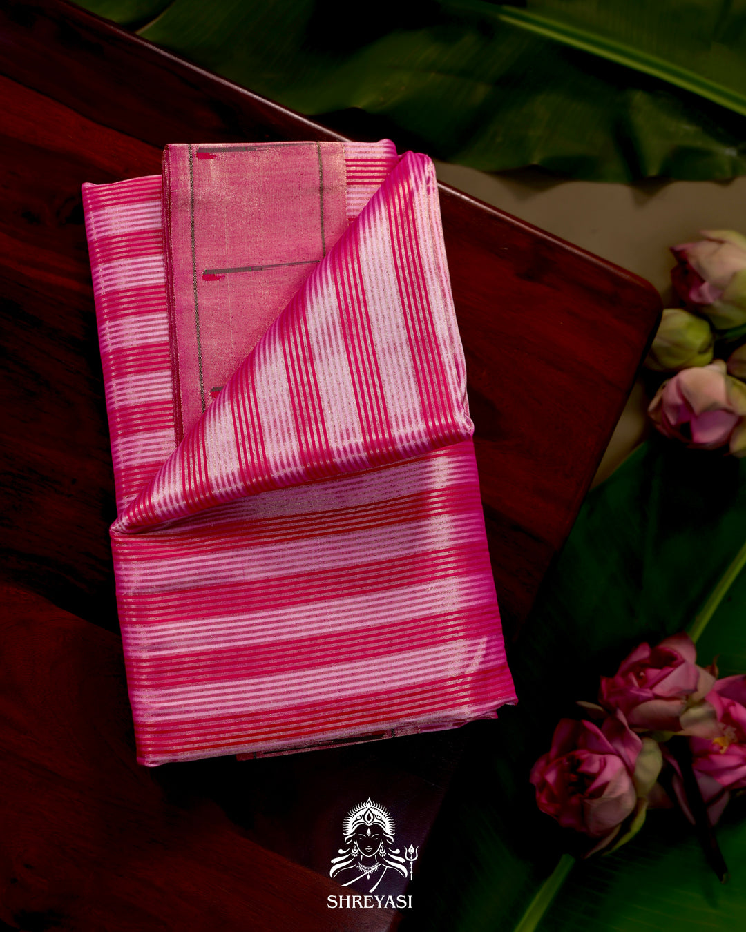 Paithani Silk Saree with Zari Line Weaving and Traditional Asawali Pallu