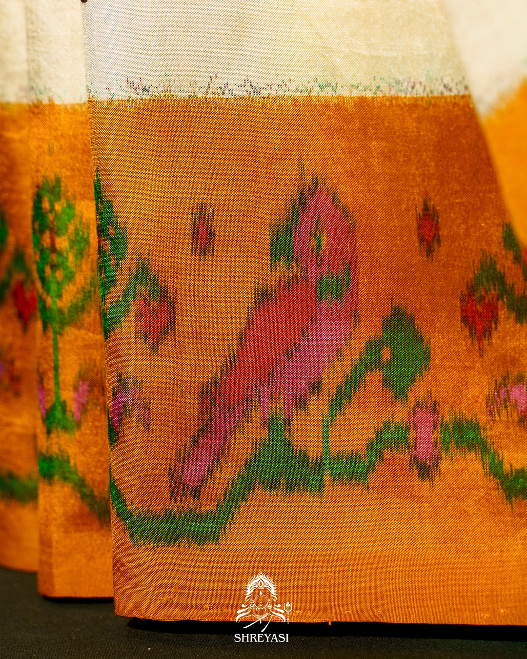 Handloom Pure Pochampally Ikkat Silk Saree with Digital Print