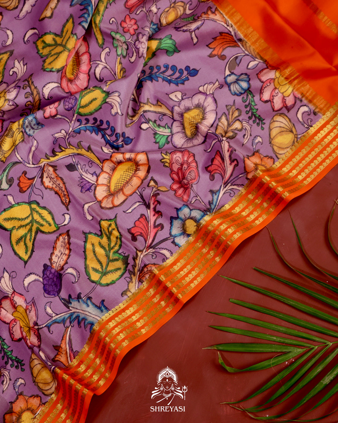 Pure Mysore Silk Saree with Kalamkari Artwork