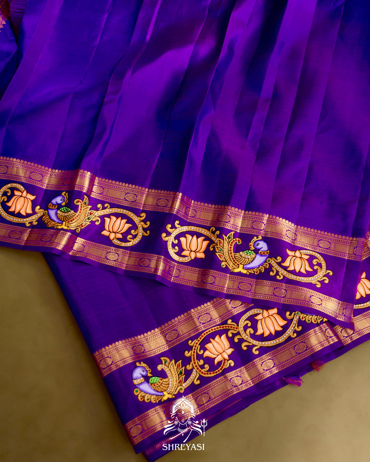 Kanjivaram Silk Saree with Tanjore Artwork