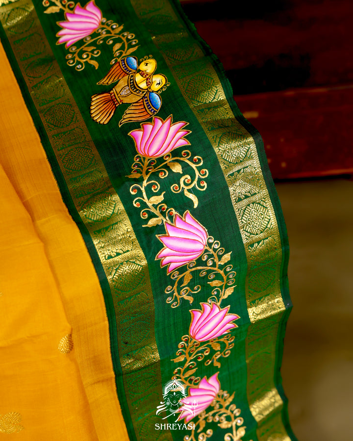 Kanjivaram Silk Saree with Tanjore Artwork
