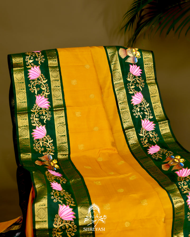Kanjivaram Silk Saree with Tanjore Artwork