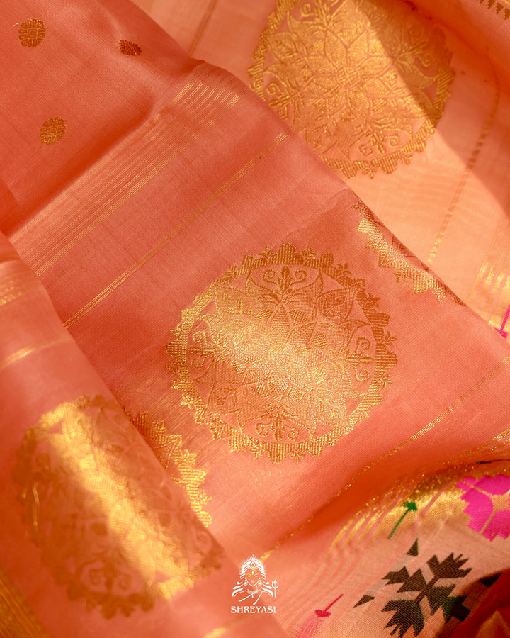 Paithani Gadwal Silk Saree with Paithani Border and Pallu