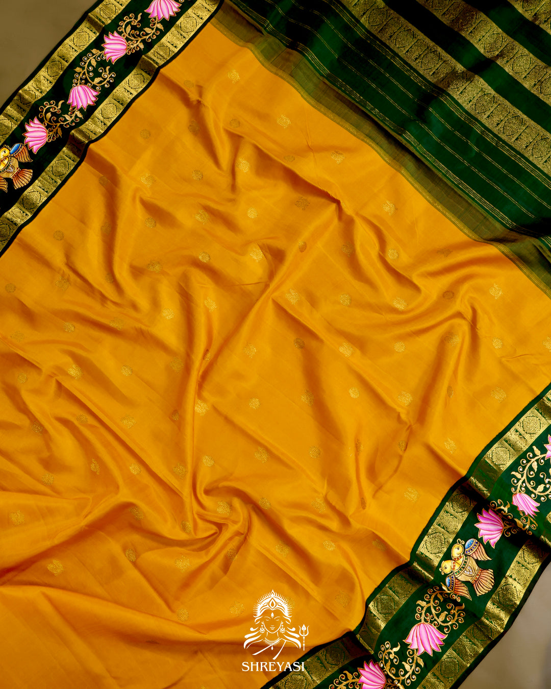 Kanjivaram Silk Saree with Tanjore Artwork