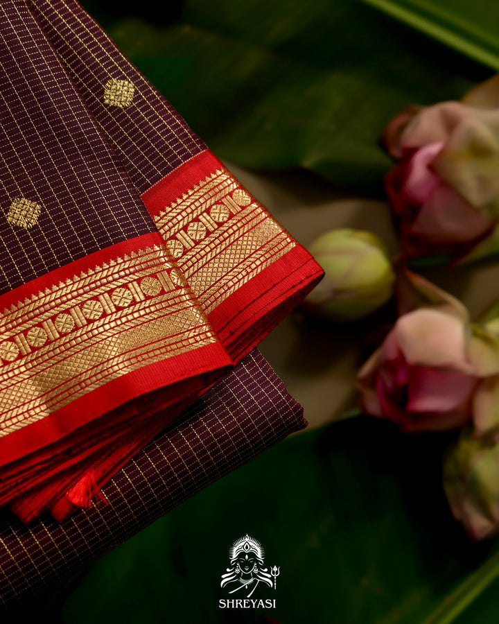 Kanjivaram Silk Saree with Real Zari and Vairoosi Weaving