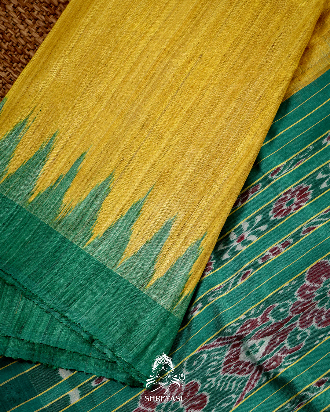 Handloom Pure Gopalpur Tussar Silk Saree with Ikat Pallu