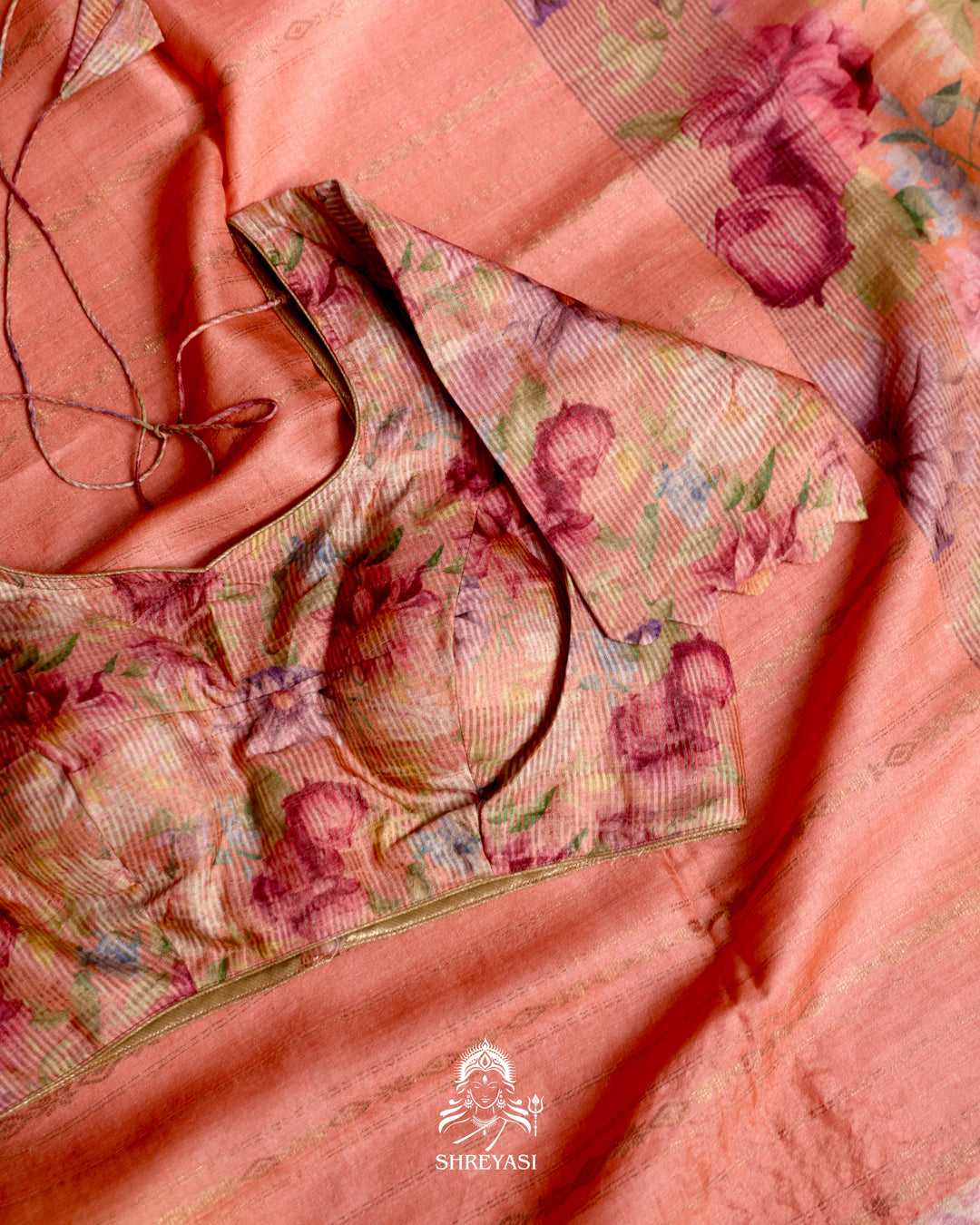 Floral Tussar Silk Saree