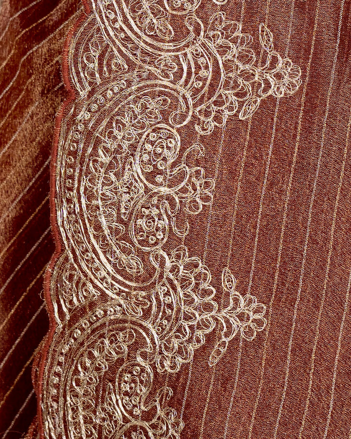 Handloom Pure Tissue Silk Saree with Pita Embroidered Borders and Paithani Pen Kalamkari Blouse