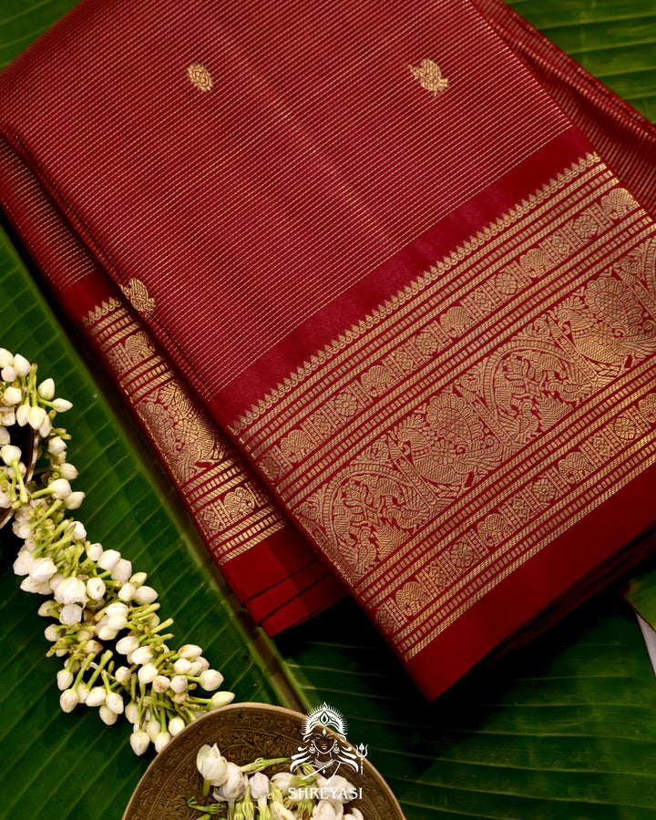 Handloom Kanjivaram Silk Saree with Real Zari