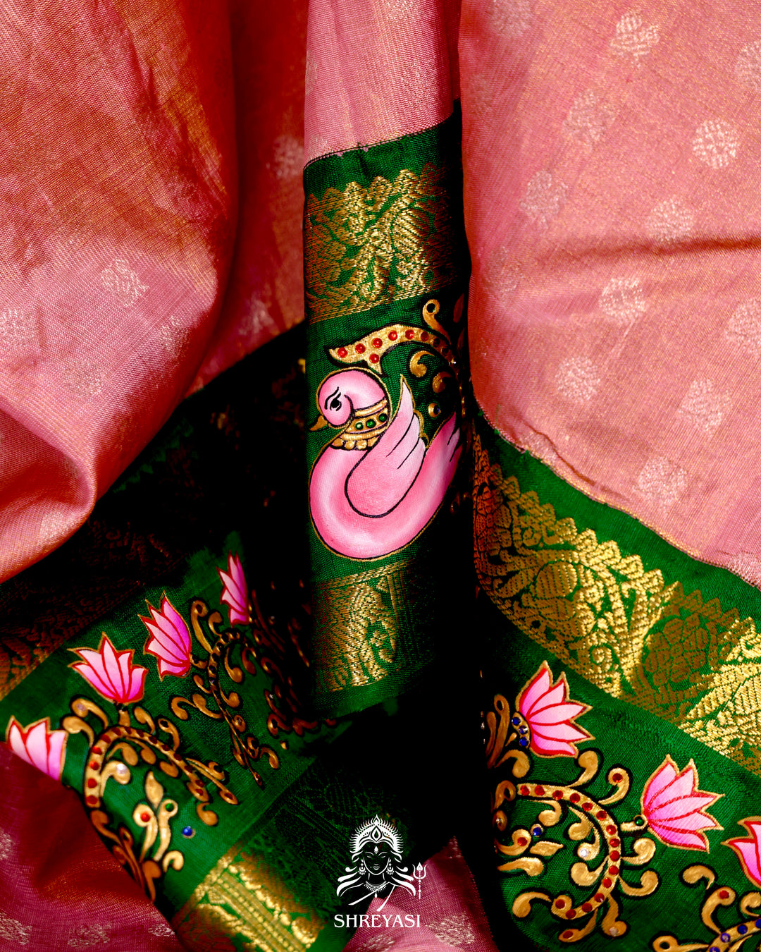 Kanjivaram Silk Saree with Real Zari and Tanjore Artwork