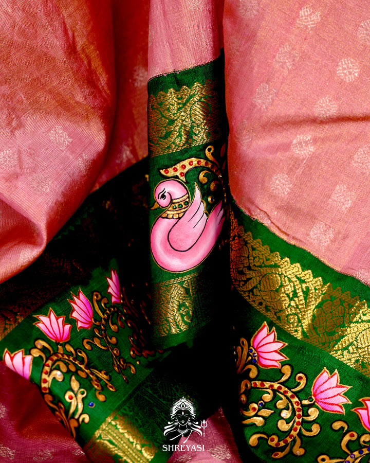 Kanjivaram Silk Saree with Real Zari and Tanjore Artwork