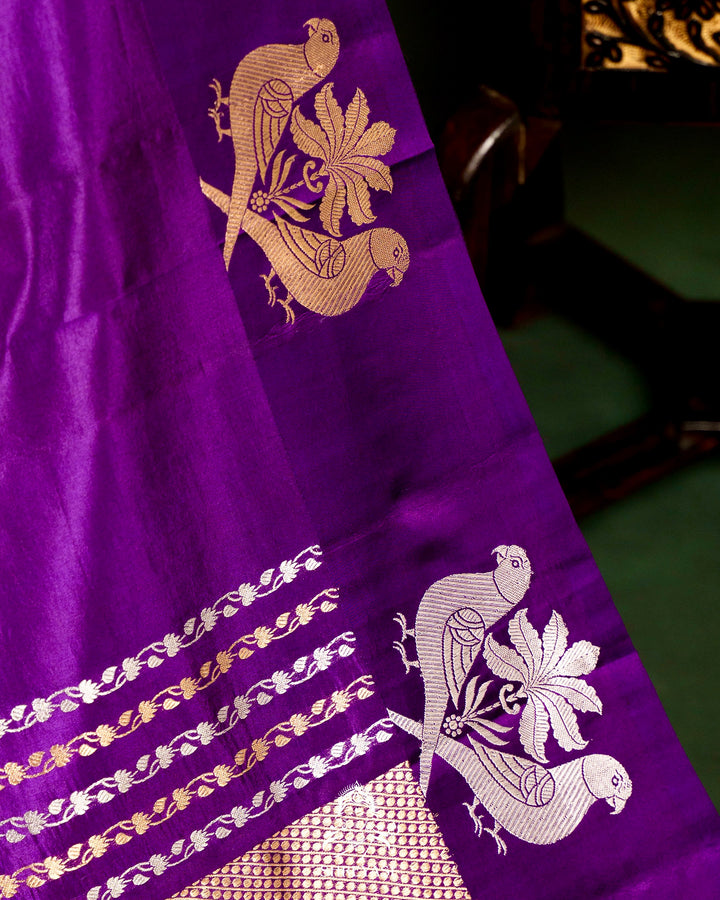 Pure Banarasi Soft Silk Saree with Mashru Border