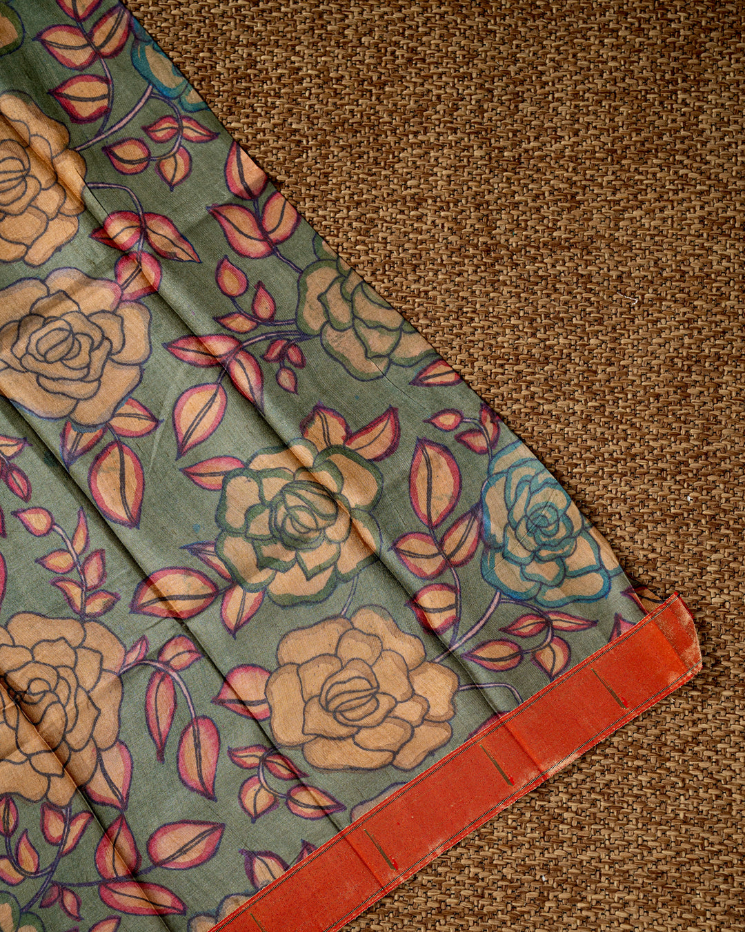 Handloom Pure Tissue Silk Saree with Pita Embroidered Borders and Paithani Pen Kalamkari Blouse