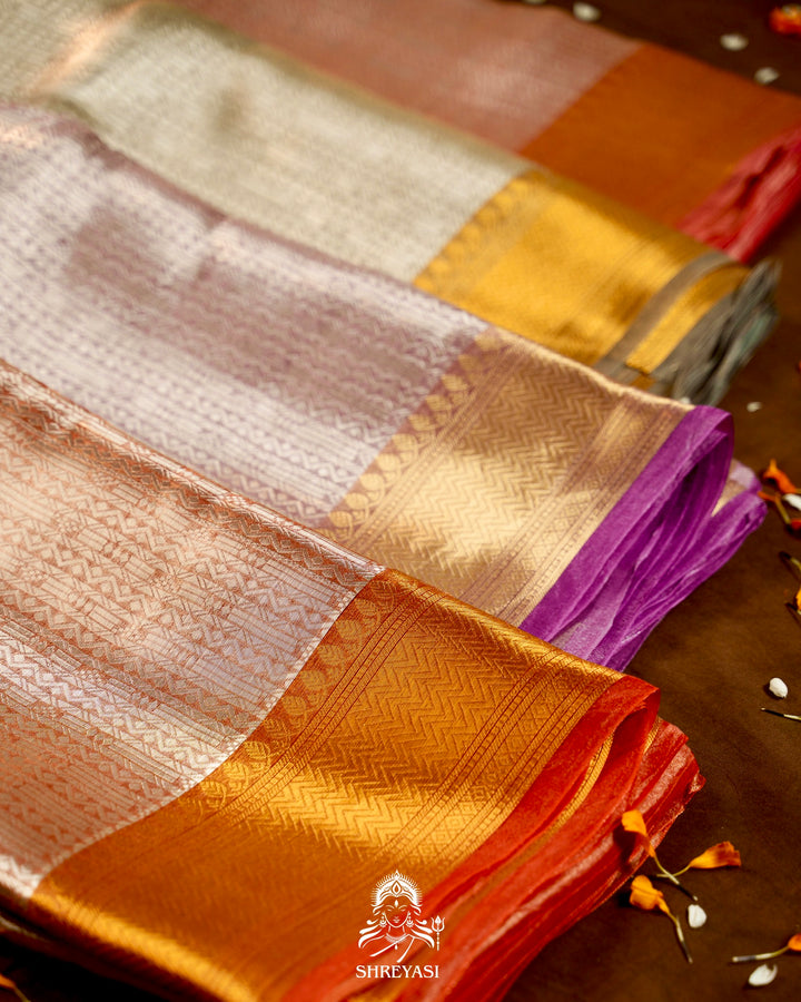 Handloom Pure Banarasi Tissue Brocade Silk Saree