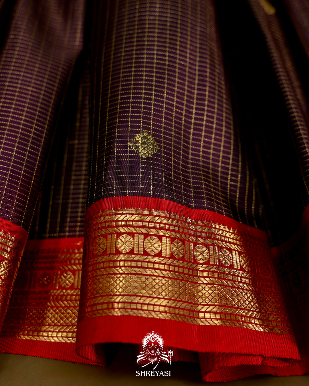 Kanjivaram Silk Saree with Real Zari and Vairoosi Weaving
