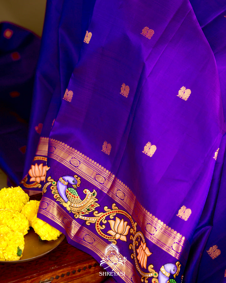 Kanjivaram Silk Saree with Tanjore Artwork