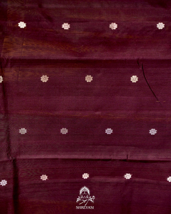 Chocolate Brown Chanderi Silk Saree with Meenakari Weaving