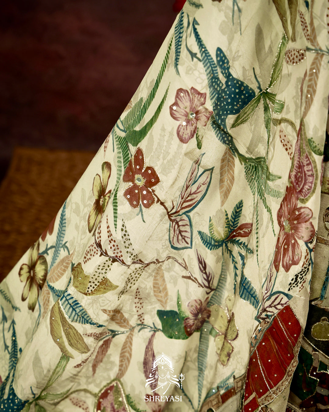 Pure Crepe Silk Storytelling Saree with Miniature Folklore Artwork