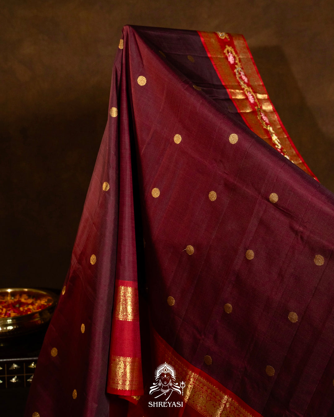 Traditional Tanjore Painting on Handloom Pure Kanjivaram Silk Sarees with Real Zari