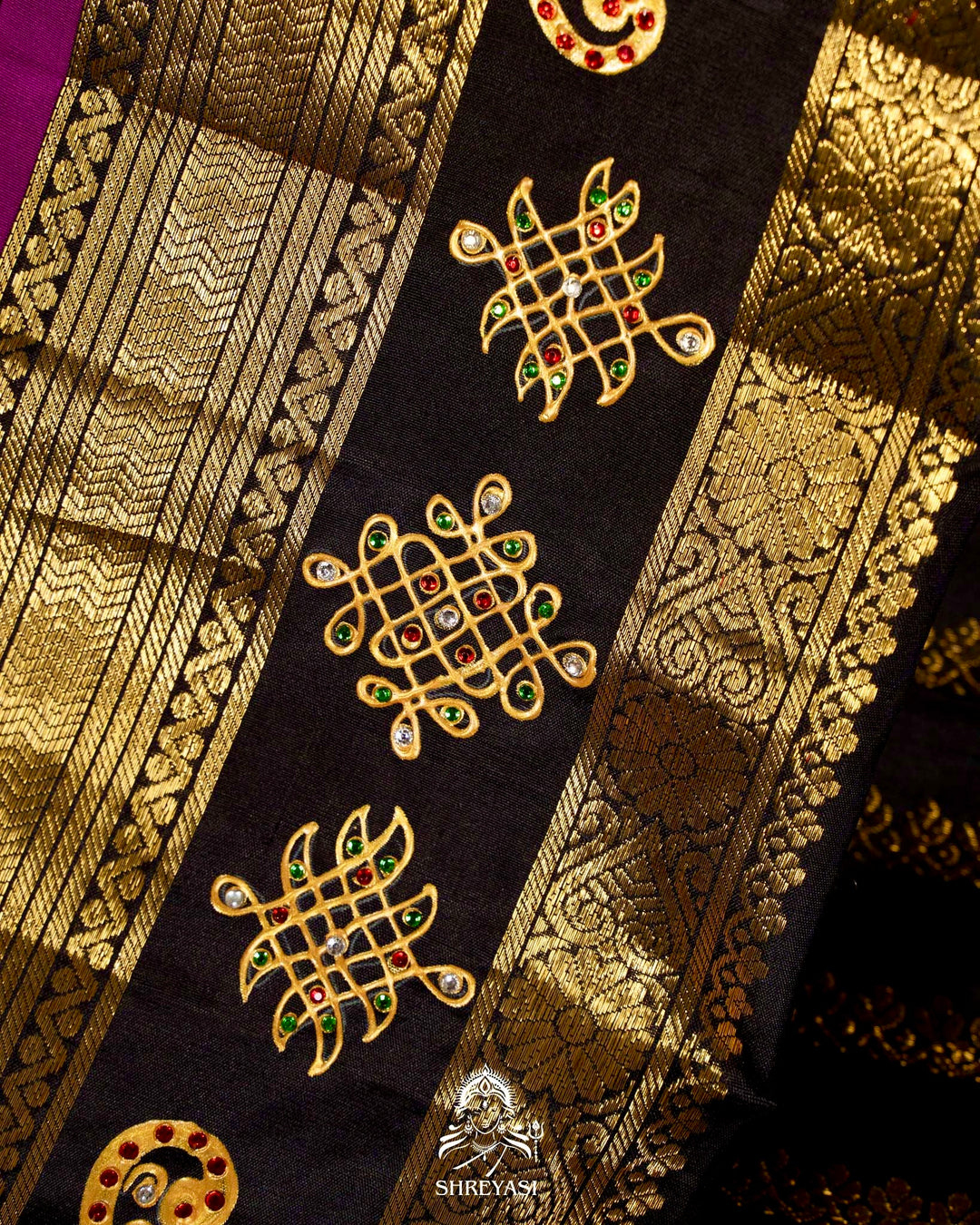 Handloom Pure Kanjivaram Silk Sarees with Real Zari and Hand Painted Tanjore Art
