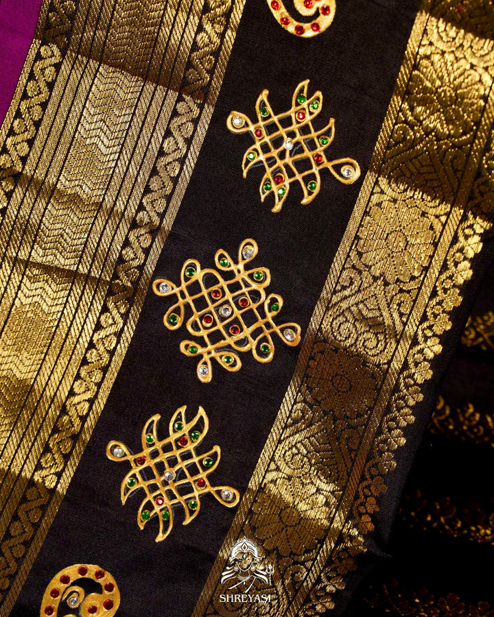 Handloom Pure Kanjivaram Silk Sarees with Real Zari and Hand Painted Tanjore Art