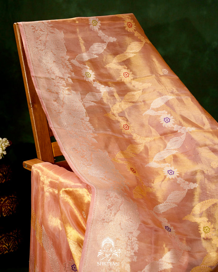 Banarasi Ektara Kora Tissue Silk Saree with Embroidered Blouse