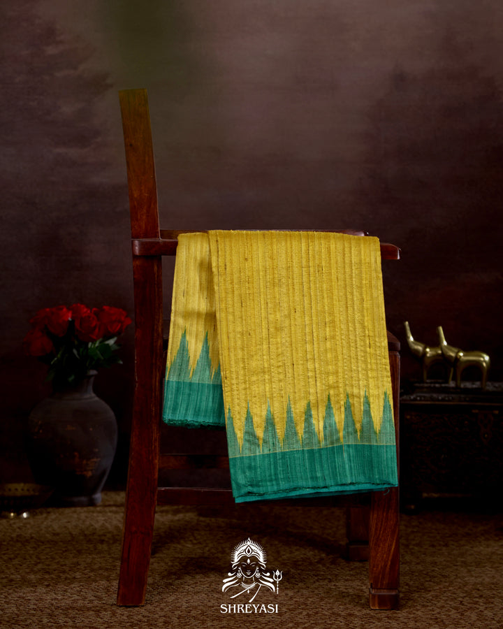Handloom Pure Gopalpur Tussar Silk Saree with Ikat Pallu