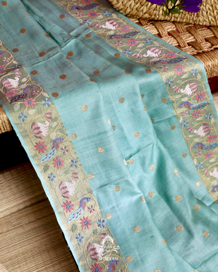 Tussar Silk Saree with Embroidery