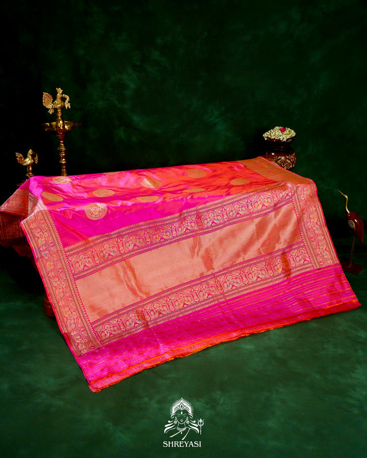 Banarasi Ektara Silk Saree with Kadwa Meenakari Weaving