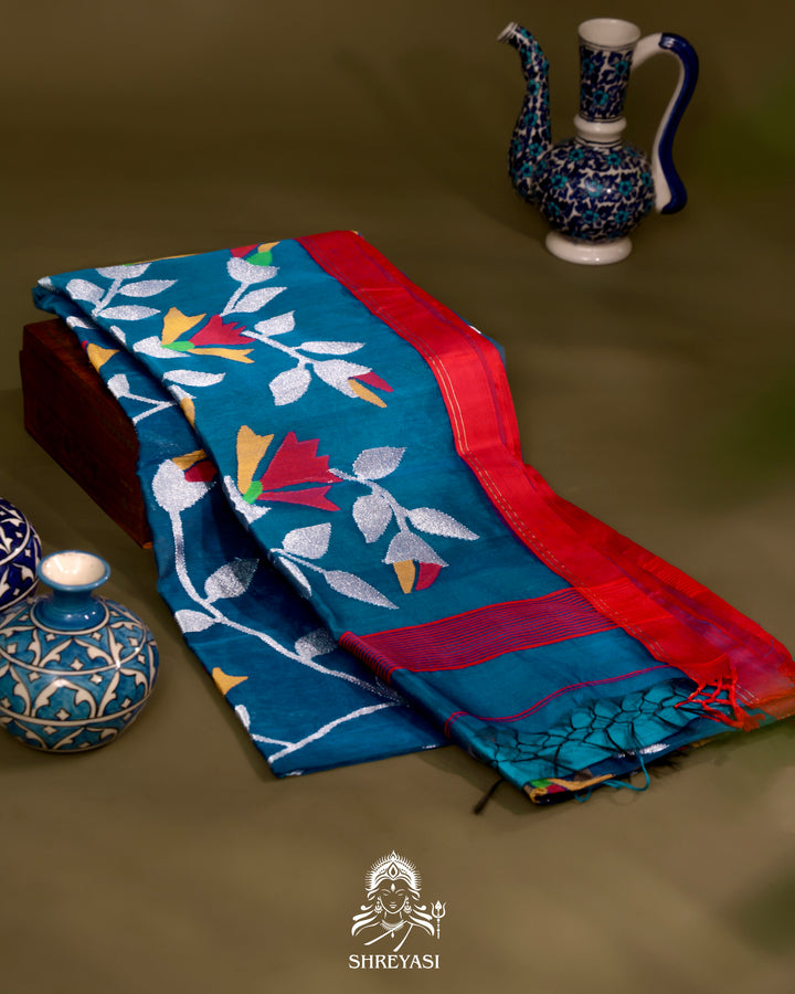 Muslin Jamdani Saree with Full Jaal Weaving