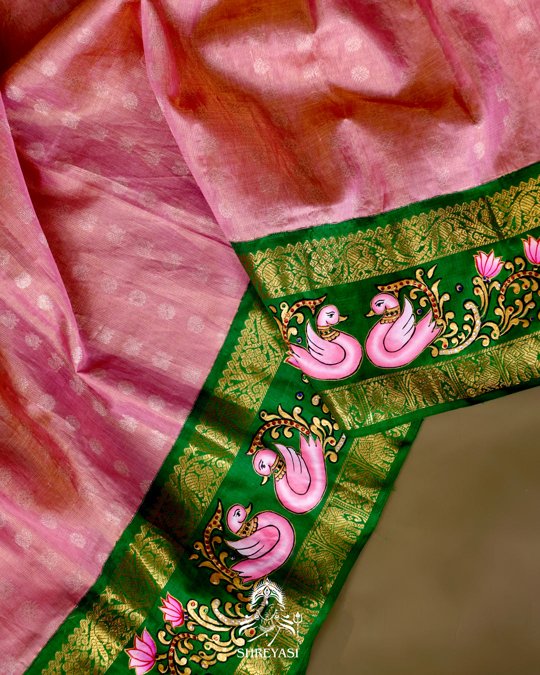 Kanjivaram Silk Saree with Real Zari and Tanjore Artwork
