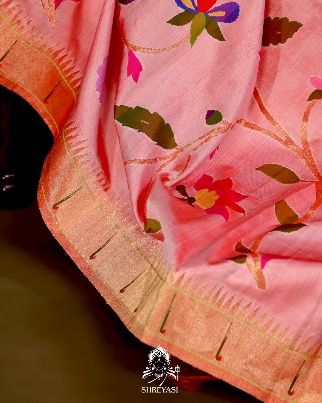 All-Over Paithani Silk Saree with Zari Pallu