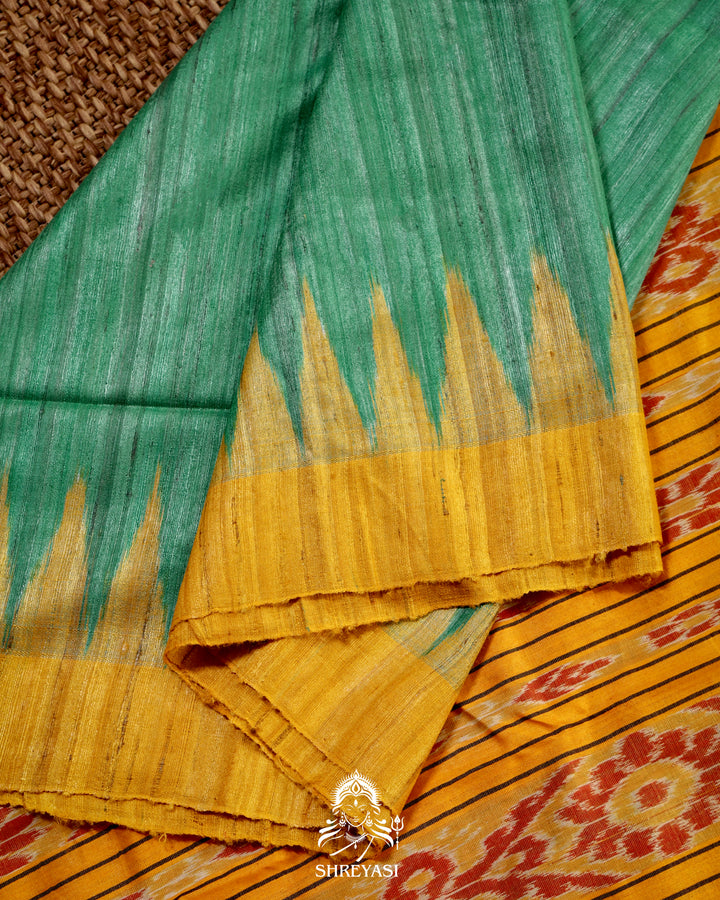 Handloom Pure Gopalpur Tussar Silk Saree with Ikat Pallu