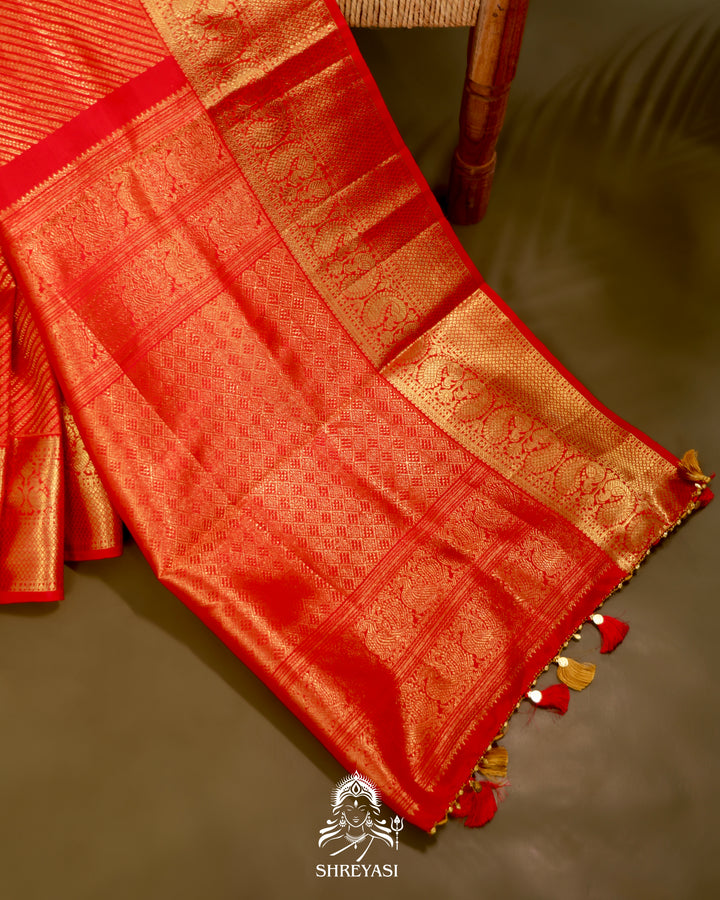 Kanjivaram Silk Saree with Real Zari