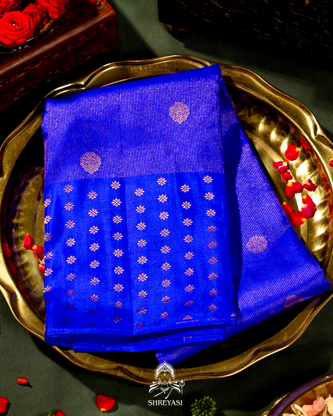 Handloom Pure Kanjivaram Silk Saree in Royal Blue