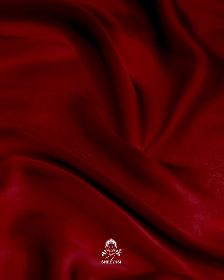 Satin Silk Saree with Embroidered Border